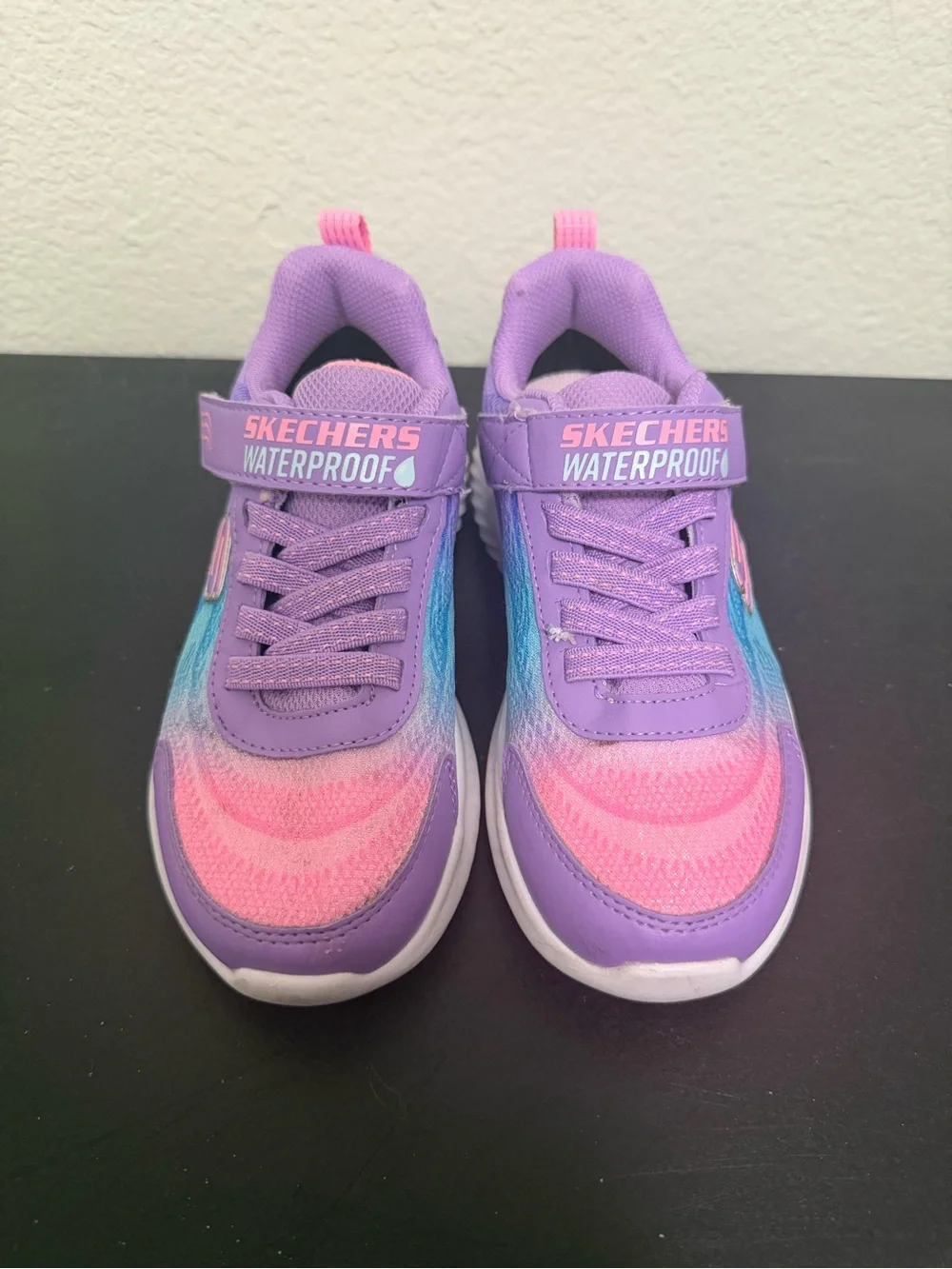 Skechers Kids Purple Pink Blue Gradient Slip-On Sneakers